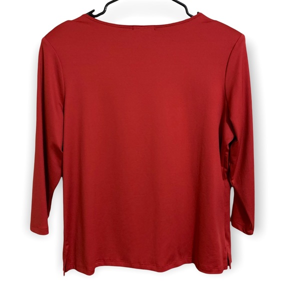 A’Nue Ligne Red Tactel and Lycra Blend Top L - Picture 3 of 4